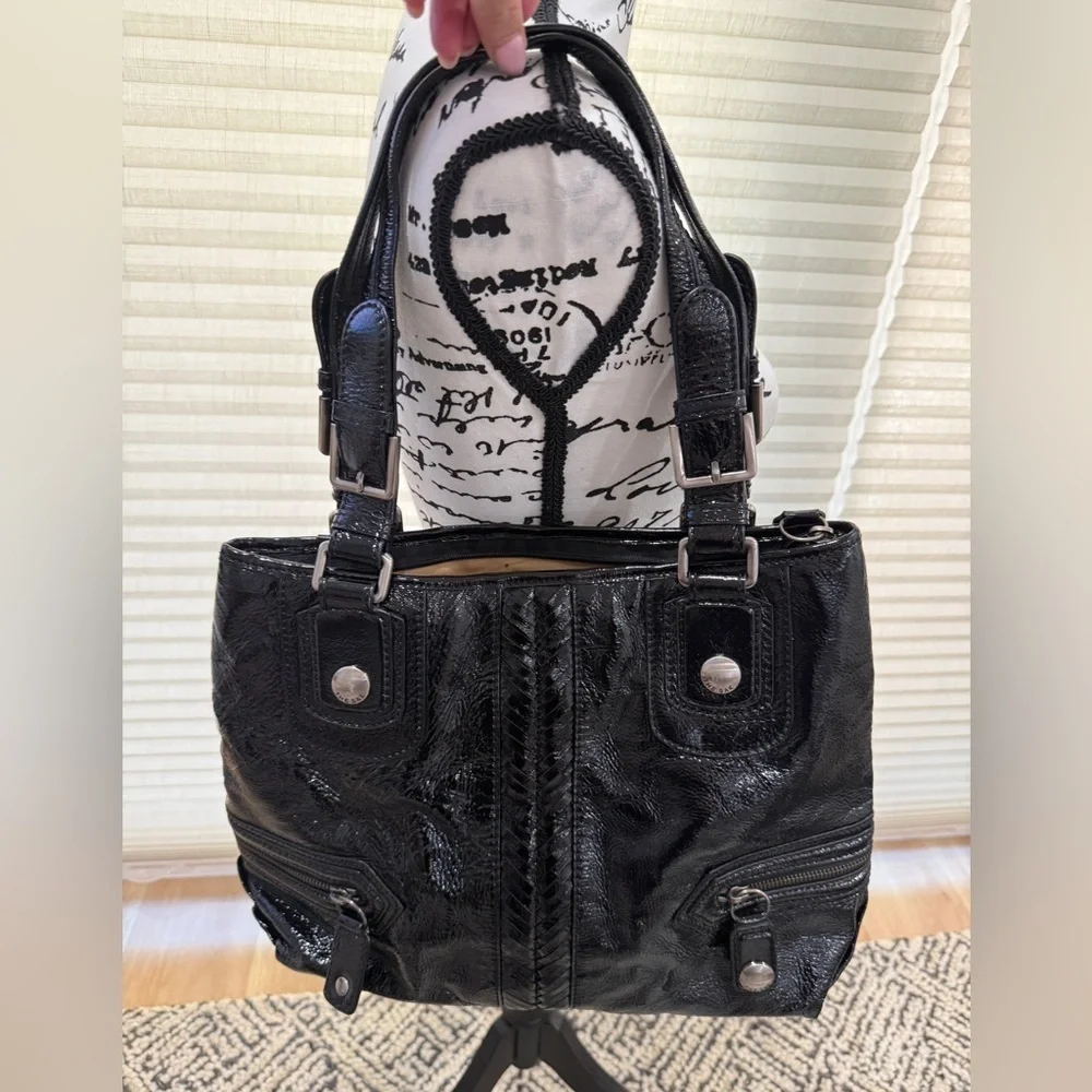 Black Patent Leather Handbag